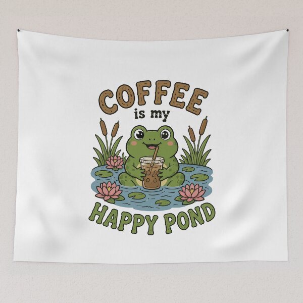Item preview, Frog Enjoying Coffee designed and sold by abieran.