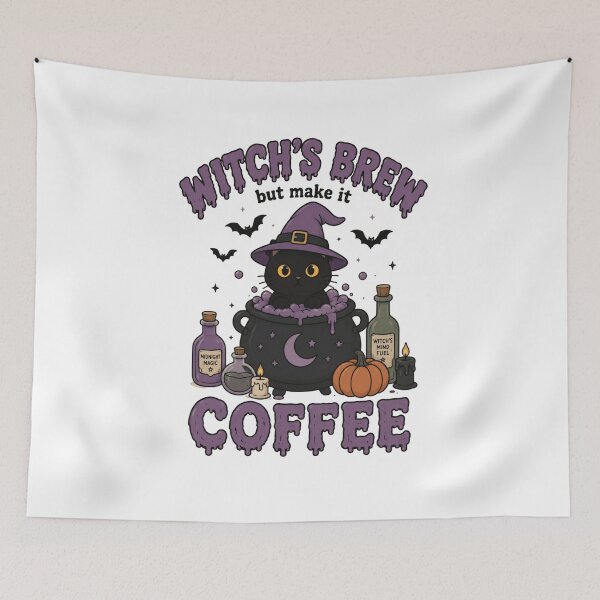 Item preview, Witch's Brew Coffee with Black Cat designed and sold by abieran.