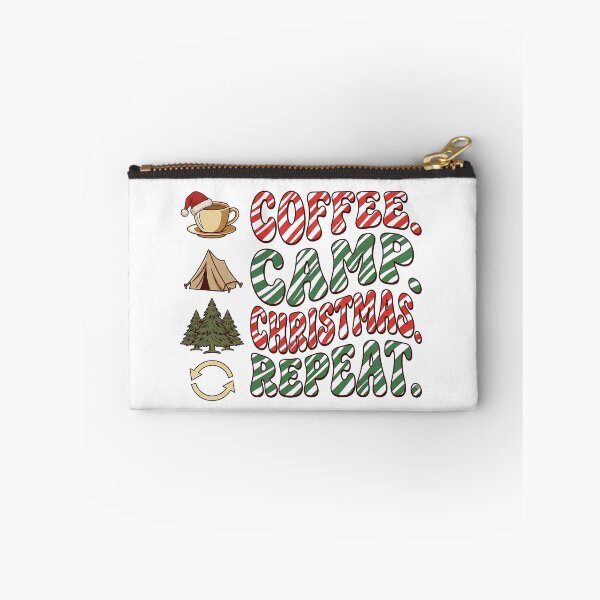 Item preview, Coffee Camp Christmas Repeat Retro Candy Cane Camping designed and sold by LuloCreative.