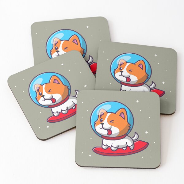 Item preview, Austronaut Dog Surfing on The Surfboard Funny Gifts  designed and sold by MalwasBasket.