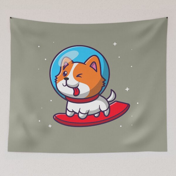 Item preview, Austronaut Dog Surfing on The Surfboard Funny Gifts  designed and sold by MalwasBasket.