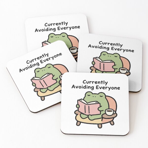 Item preview, Cute Introvert Frog Reading Book Funny Sticker designed and sold by HatemArtsSimple.