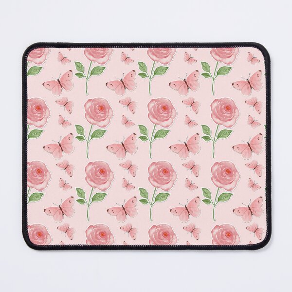 Item preview, Floral Aesthetic Watercolor Rose Pink Butterfly Cottagecore Soft Pastel Vibe Art designed and sold by Art IN Pack.