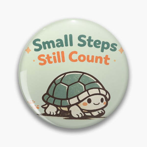 Item preview, Small Steps Still Count Cute Baby Turtle Motivational Quote | Encouragement Vector Sticker Design designed and sold by MAD's Recreation Studio.