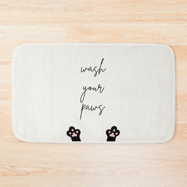 Item preview, Adorable Cat Paws Artwork with Funny Quote: "Wash Your Paws", Kitchen Dining Decor designed and sold by SpringTeaDesigns.