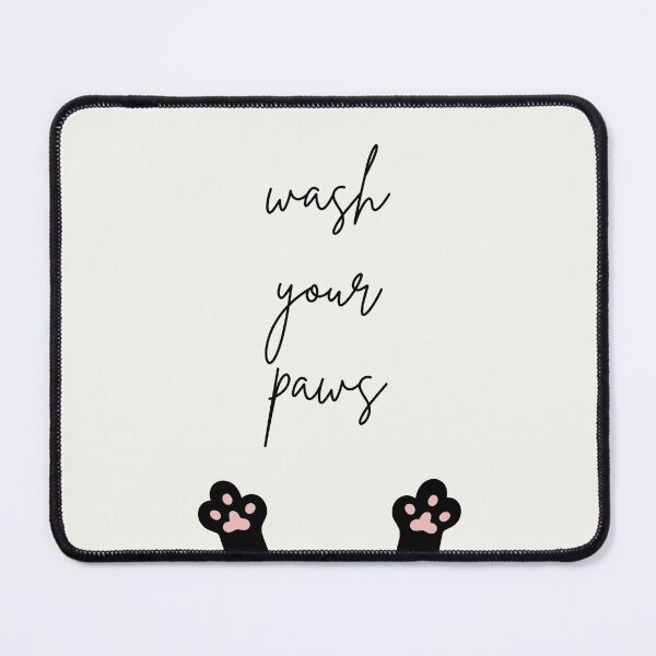Item preview, Adorable Cat Paws Artwork with Funny Quote: "Wash Your Paws", Kitchen Dining Decor designed and sold by SpringTeaDesigns.