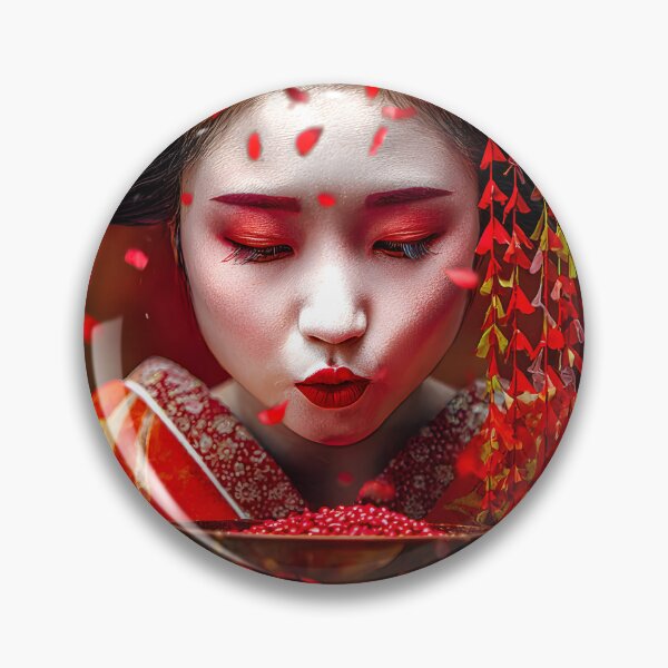 Item preview, Elegant Japanese Woman Surrounded by Rose Petals designed and sold by Artessie.