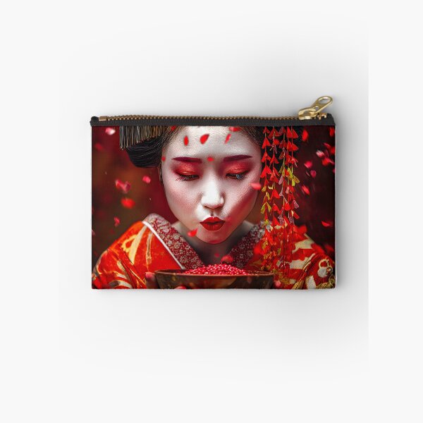 Item preview, Elegant Japanese Woman Surrounded by Rose Petals designed and sold by Artessie.
