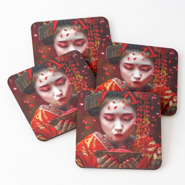 Item preview, Elegant Japanese Woman Surrounded by Rose Petals designed and sold by Artessie.