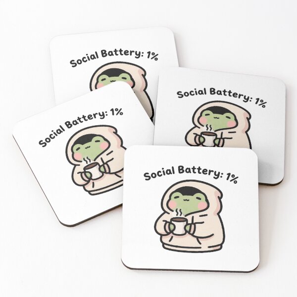 Item preview, Cute Introvert Frog Coffee Sticker designed and sold by HatemArtsSimple.