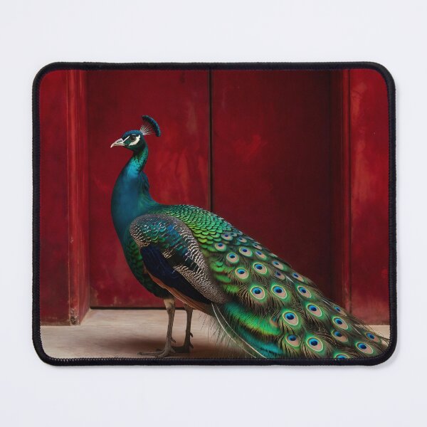 Item preview, Peacock Wall Art Exotic Bird Print Jewel Tone Photography Colorful Feather Artwork Luxury Maximalist Interior Decor Statement Poster designed and sold by Kzara Visual.