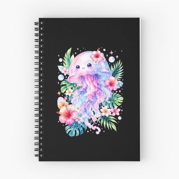 Item preview, Cheerful Jellyfish with Tropical Flowers designed and sold by abieran.