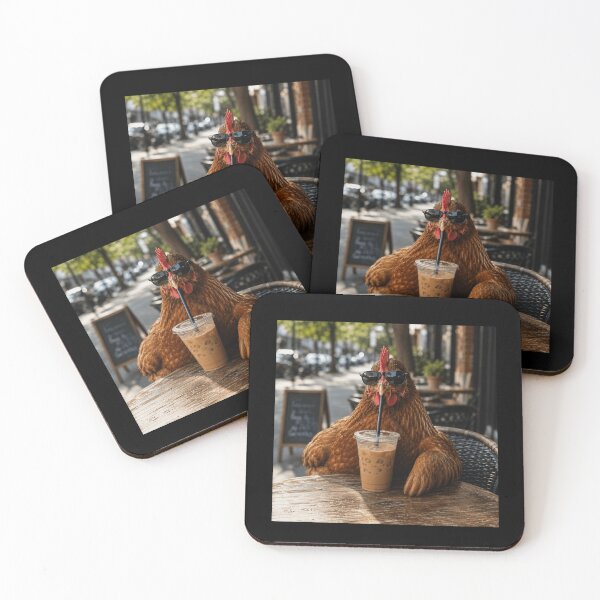 Item preview, Cool Chicken Drinking Iced Coffee | Funny Hen with Sunglasses | Chicken Lover Summer Design designed and sold by 76Valeria.