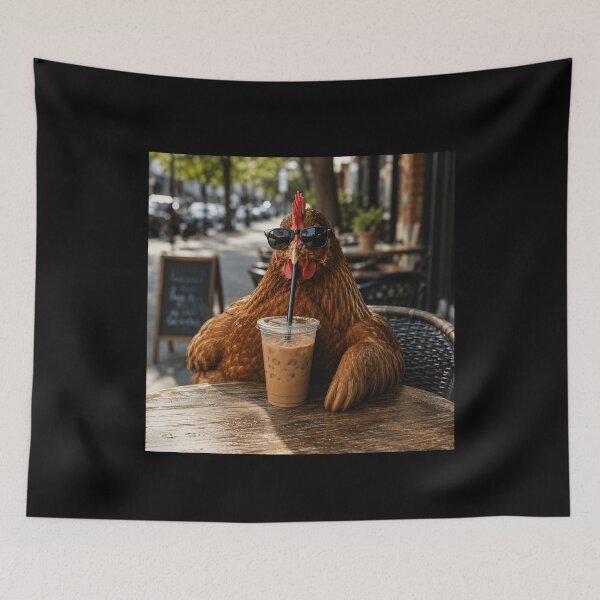 Item preview, Cool Chicken Drinking Iced Coffee | Funny Hen with Sunglasses | Chicken Lover Summer Design designed and sold by 76Valeria.