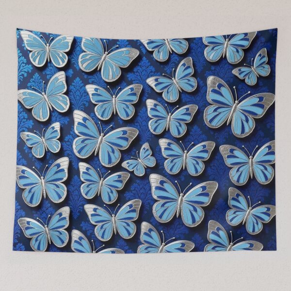 Item preview, Blue Butterflies & Damask designed and sold by DesignsByPrnces.