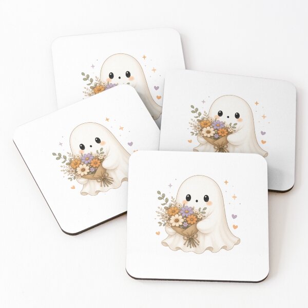 Item preview, Cute Ghost Holding Flowers designed and sold by abieran.