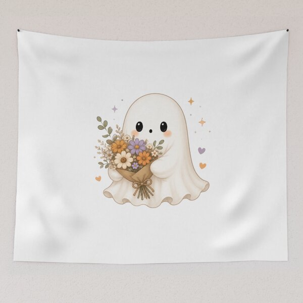 Item preview, Cute Ghost Holding Flowers designed and sold by abieran.