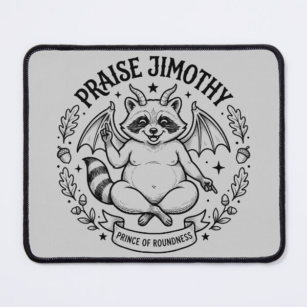Item preview, Praise Jimothy Raccoon Baphomet With Wings And Horns designed and sold by ThreadRiotTees.