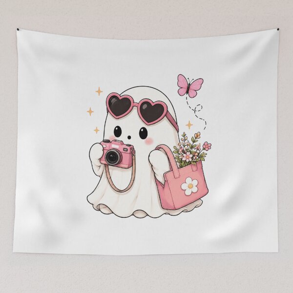 Item preview, Cute Ghost with Pink Accessories designed and sold by abieran.