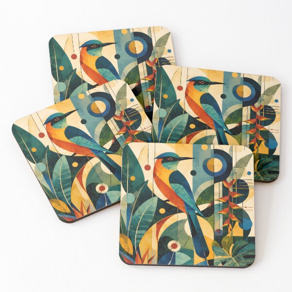 Item preview, Colorful Bee-Eater Bird – Mid Century Geometric Tropical Art designed and sold by GutyzDesignsES.
