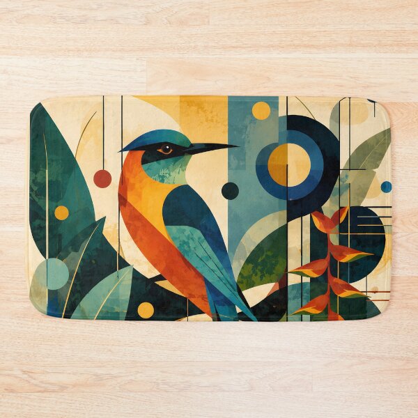 Item preview, Colorful Bee-Eater Bird – Mid Century Geometric Tropical Art designed and sold by GutyzDesignsES.