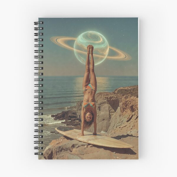 Item preview, Cosmic Libra – Surreal Saturn Handstand Poster | Surf Yoga Wall Art designed and sold by Cary-s.
