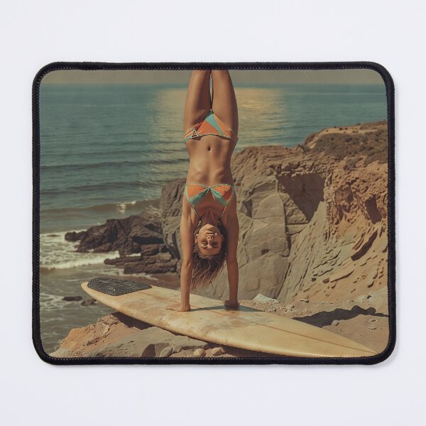 Item preview, Cosmic Libra – Surreal Saturn Handstand Poster | Surf Yoga Wall Art designed and sold by Cary-s.