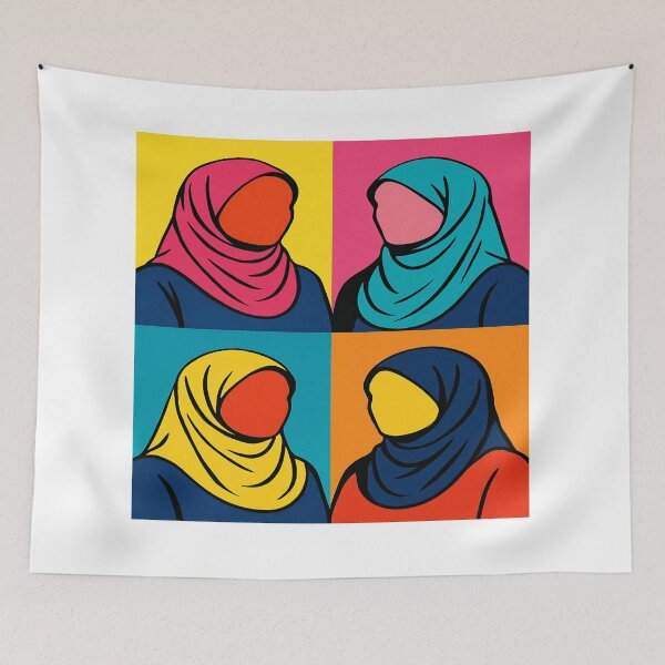 Artikelvorschau, Pop-Art-Hijab-Porträt – Farbenfrohes Design im Warhol-Stil entworfen und verkauft von JOANNASKAH.