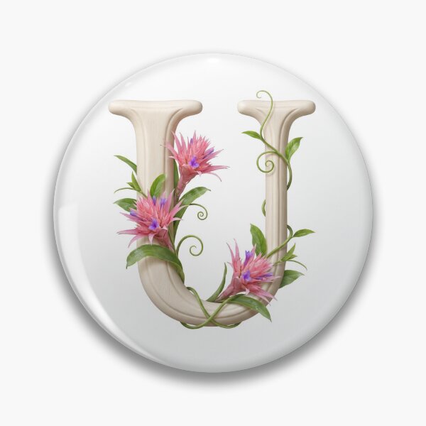 Item preview, Botanical Floral Letter U Monogram designed and sold by Helenaphotoart.