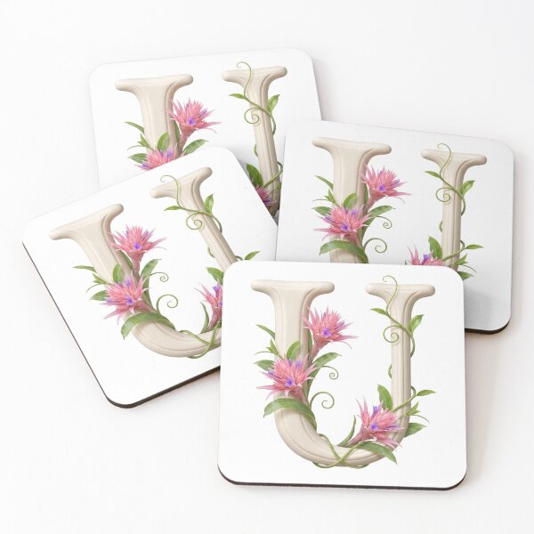 Item preview, Botanical Floral Letter U Monogram designed and sold by Helenaphotoart.