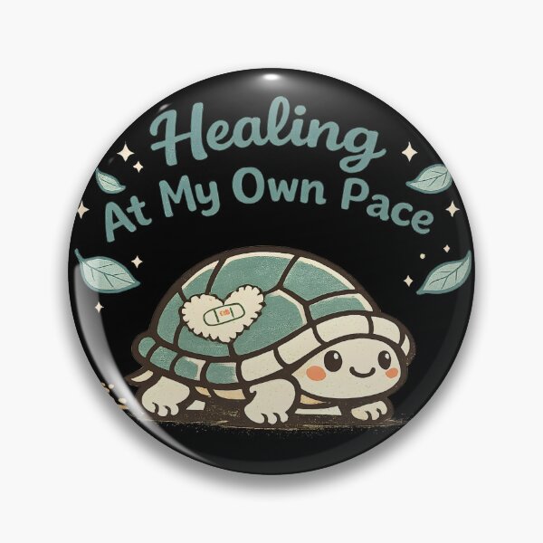 Item preview, Healing At My Own Pace Cute Turtle Mental Health Quote | Emotional Support Vector Sticker Design designed and sold by  MAD's Recreation Studio.