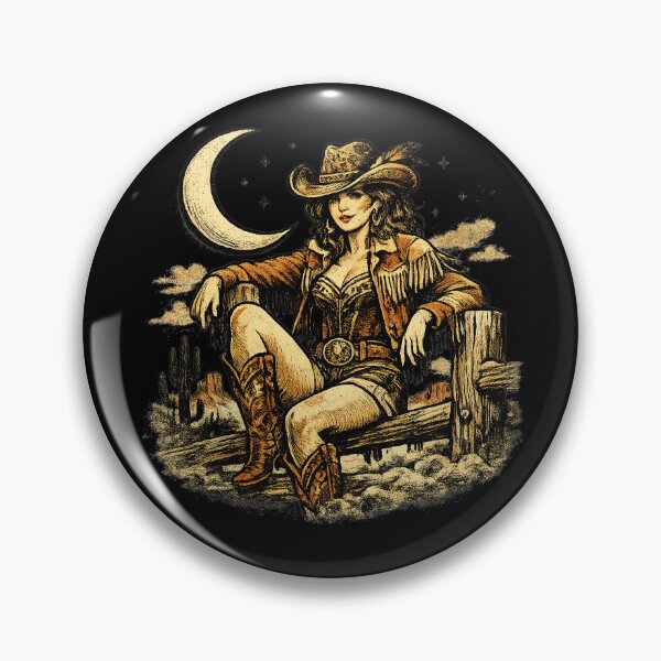 Item preview, Cowgirl Sitting on Fence at Dusk Western Art  designed and sold by IdealDo.