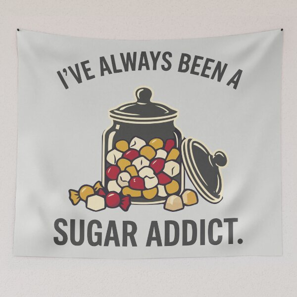 Item preview, Vintage Sugar Addict Candy Jar Sweet Tooth Retro Food Humour designed and sold by Amir Faysal.