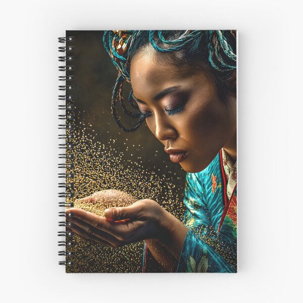 Item preview, Serene Woman with Colorful Hair and Golden Sand designed and sold by Artessie.