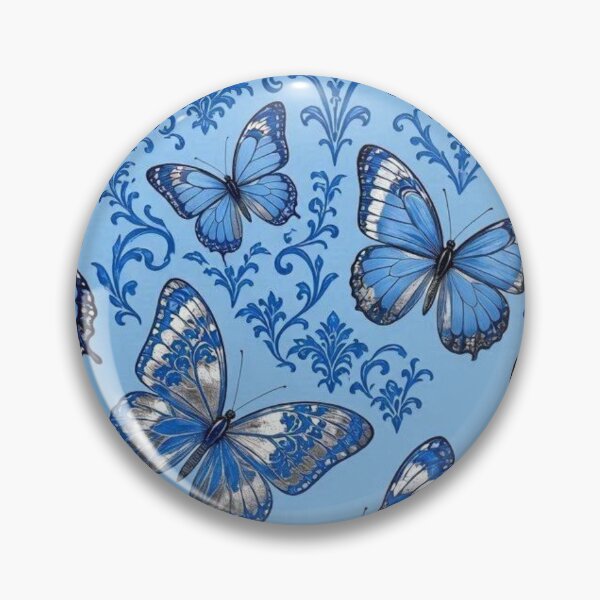 Item preview, Light Blue Butterflies & Damask designed and sold by DesignsByPrnces.