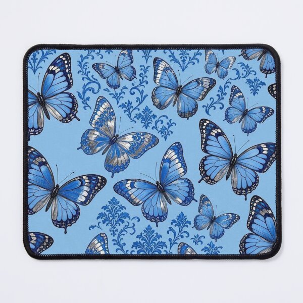 Item preview, Light Blue Butterflies & Damask designed and sold by DesignsByPrnces.