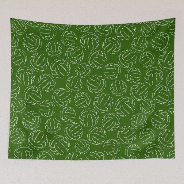 Item preview, Volleyballs line art sketch pattern - green designed and sold by katzdzynes.