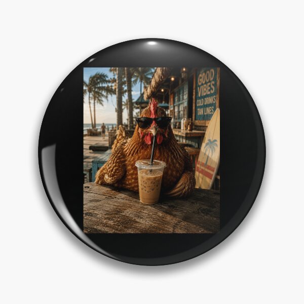 Item preview, Cool Chicken Drinking Iced Coffee | Funny Hen with Sunglasses | Chicken Lover Summer Design designed and sold by 76Valeria.
