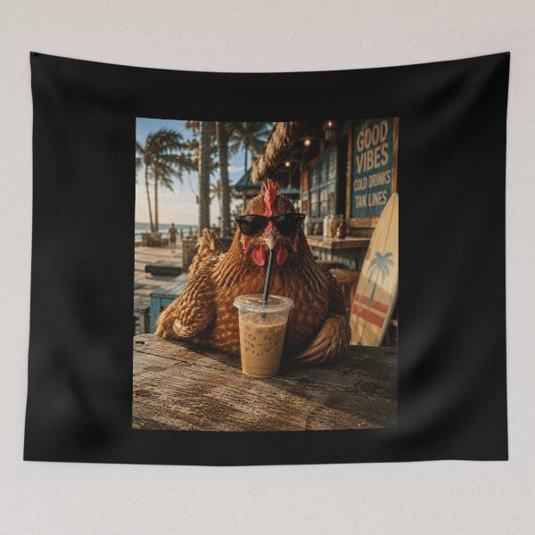 Item preview, Cool Chicken Drinking Iced Coffee | Funny Hen with Sunglasses | Chicken Lover Summer Design designed and sold by 76Valeria.