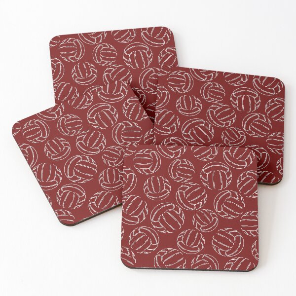 Item preview, Volleyballs line art sketch pattern - maroon designed and sold by katzdzynes.