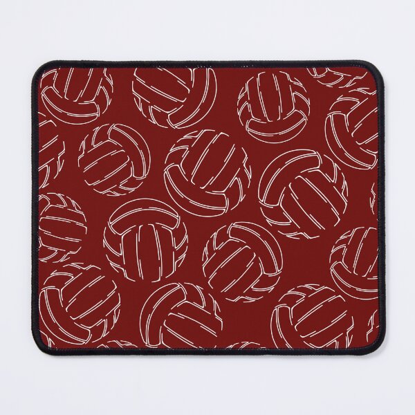 Item preview, Volleyballs line art sketch pattern - maroon designed and sold by katzdzynes.