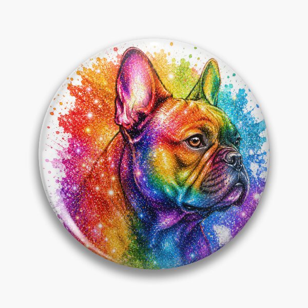 Item preview, Rainbow Glitter Watercolor French Bulldog Portrait designed and sold by shallia.