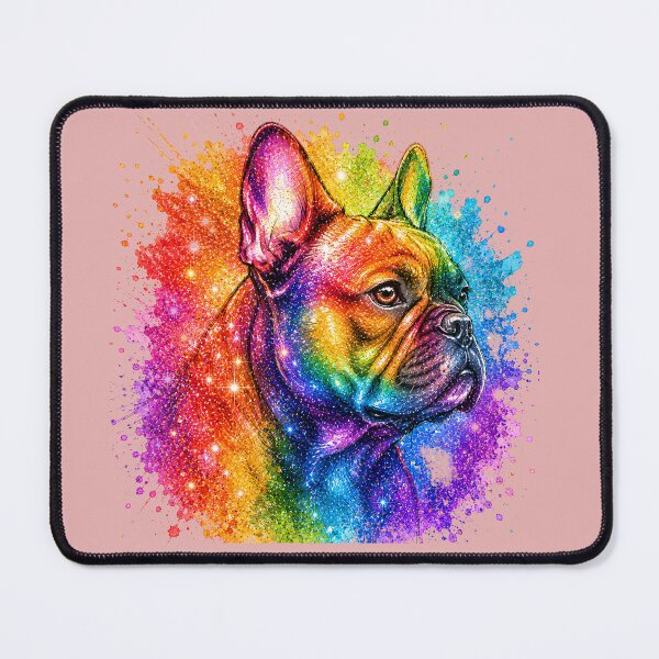 Item preview, Rainbow Glitter Watercolor French Bulldog Portrait designed and sold by shallia.