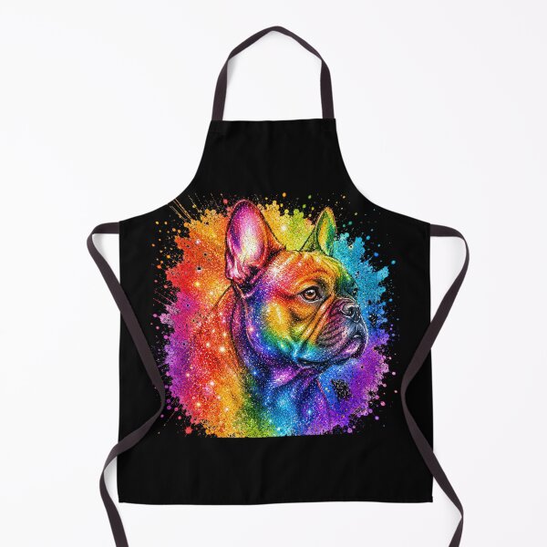 Item preview, Rainbow Glitter Watercolor French Bulldog Portrait designed and sold by shallia.