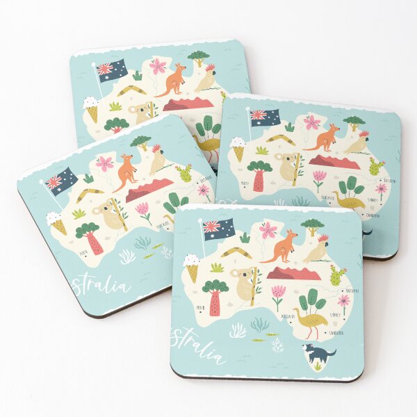 Item preview, Cute Kids Illustrated Map of Australia designed and sold by RiderSpoon.