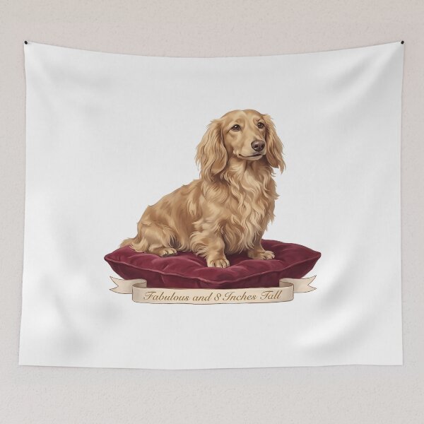 Item preview, Long Haired Dachshund Fine Art Elegant Dog Portrait Design designed and sold by jgoteiner.