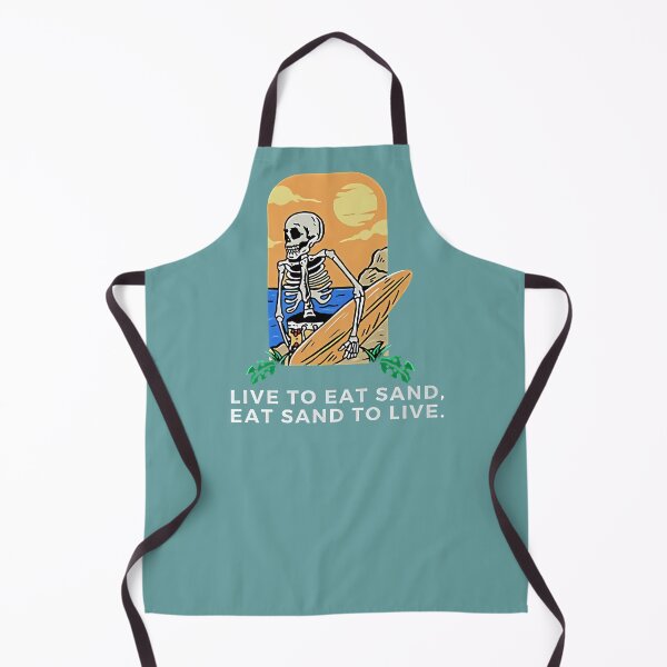 Item preview, Live To Eat Sand Skeleton on the surfboard designed and sold by MalwasBasket.