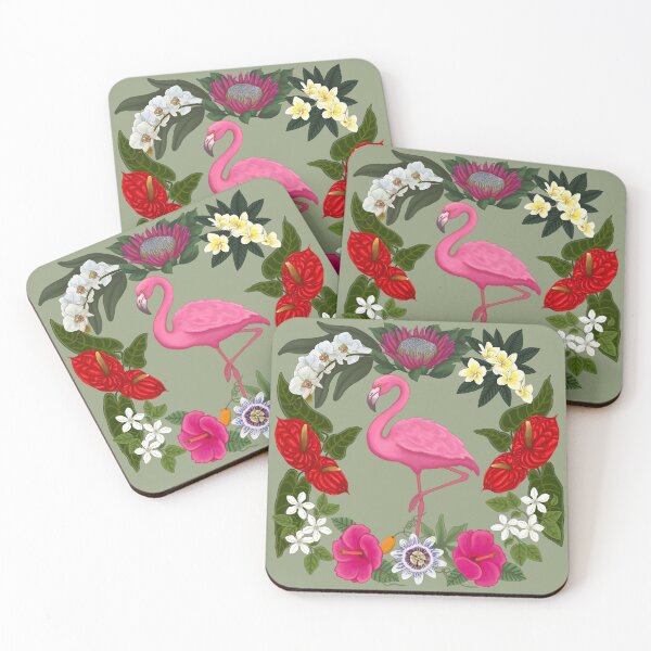 Item preview, Fabulous Flowers and Flamingos designed and sold by PaulaGaitleyArt.