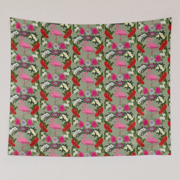 Item preview, Fabulous Flowers and Flamingos designed and sold by PaulaGaitleyArt.