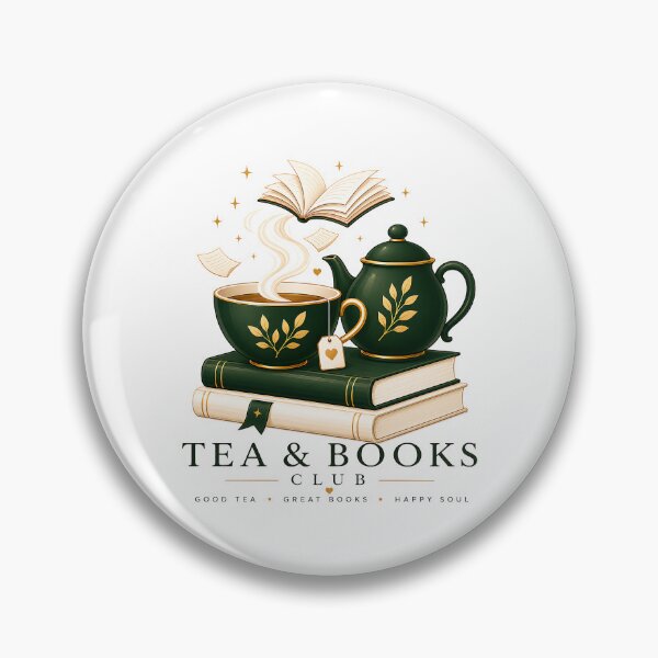 Item preview, Tea & Books Club – Cozy Reading Lover Bookworm Gift Botanical Illustration designed and sold by Digital Culture Studio.